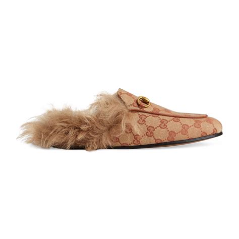 gucci shoe with fur|gucci canvas mules.